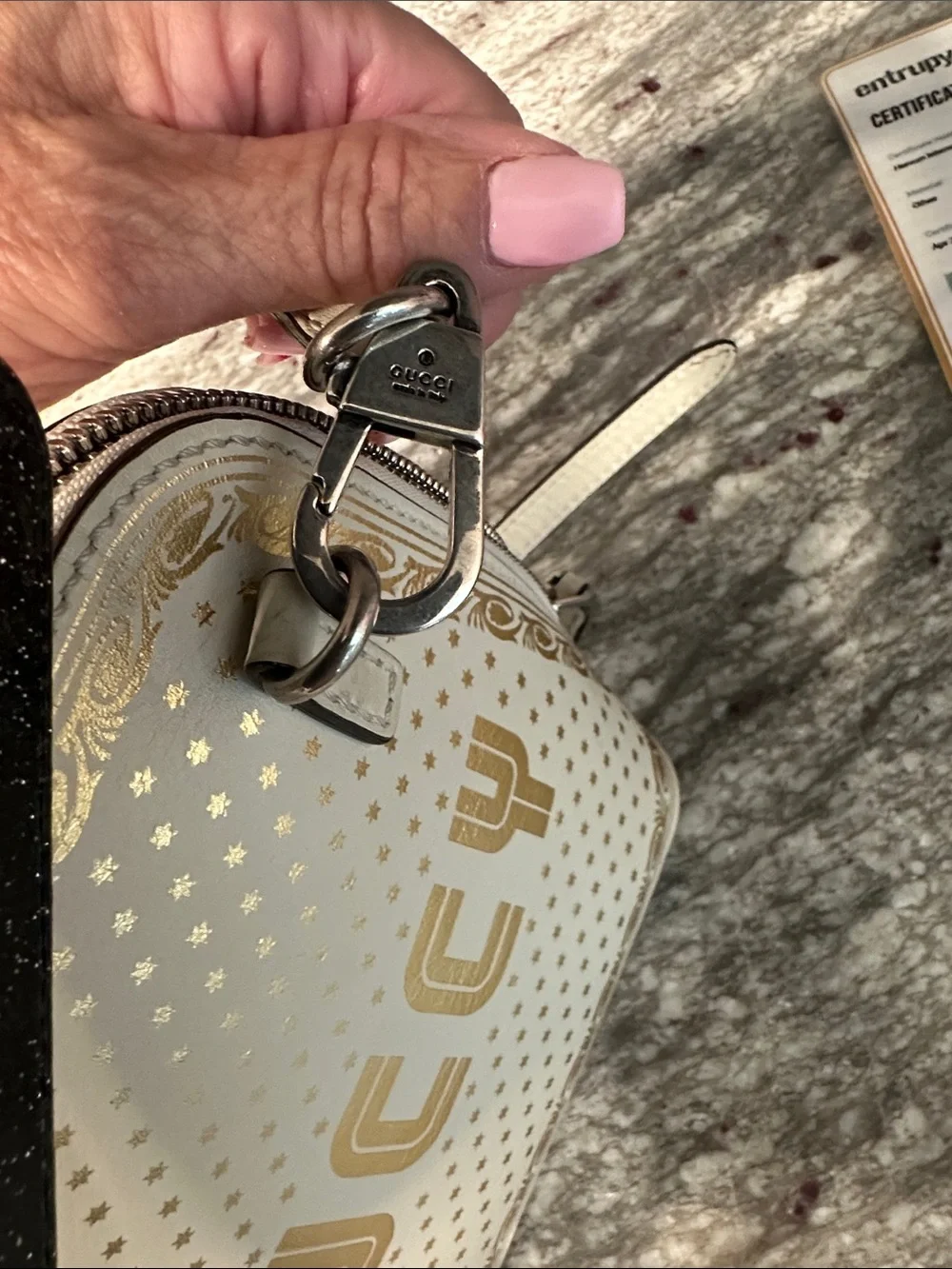 Gucci   X Sega Limited Edition  Cream and Gold Logo Crossbody Bag